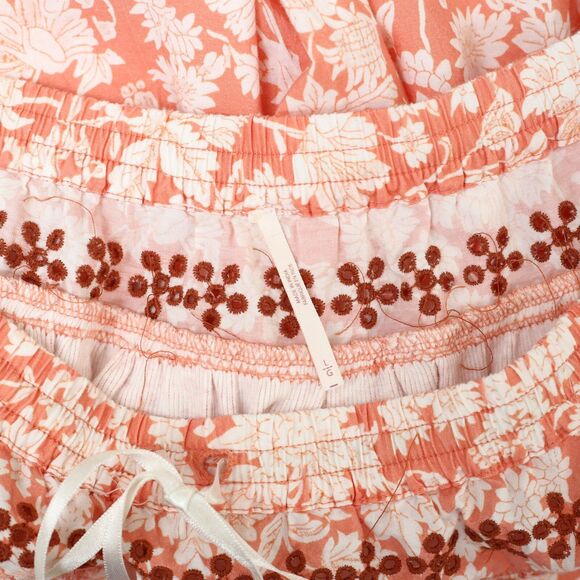 Free People Gesibelle Printed Midi Skirt Eyelet Embroidered Cotton L New 280384 - Picture 8 of 8